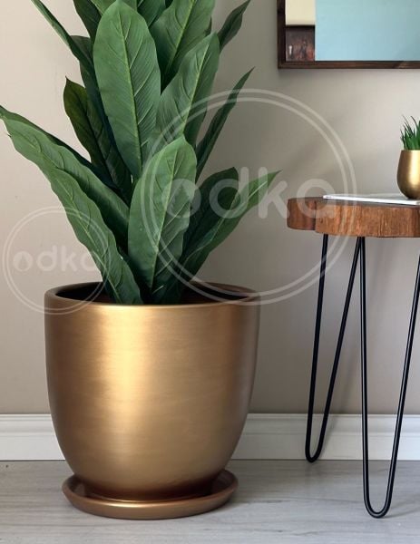 40 Litre Büyük Boy Klasik Saksı Tabaklı Yükseklik 38cm Çap 40cm