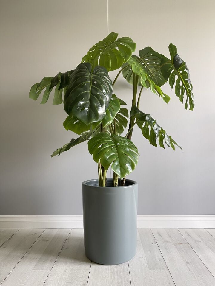 Silindir Saksı Tabaklı -Füme