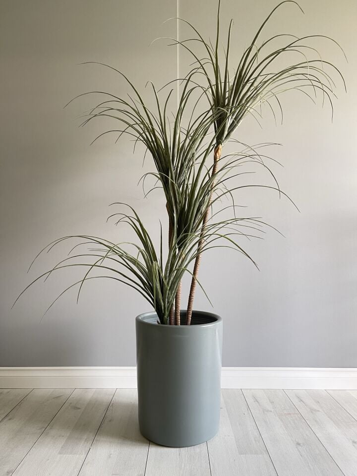 Silindir Saksı Tabaklı -Füme