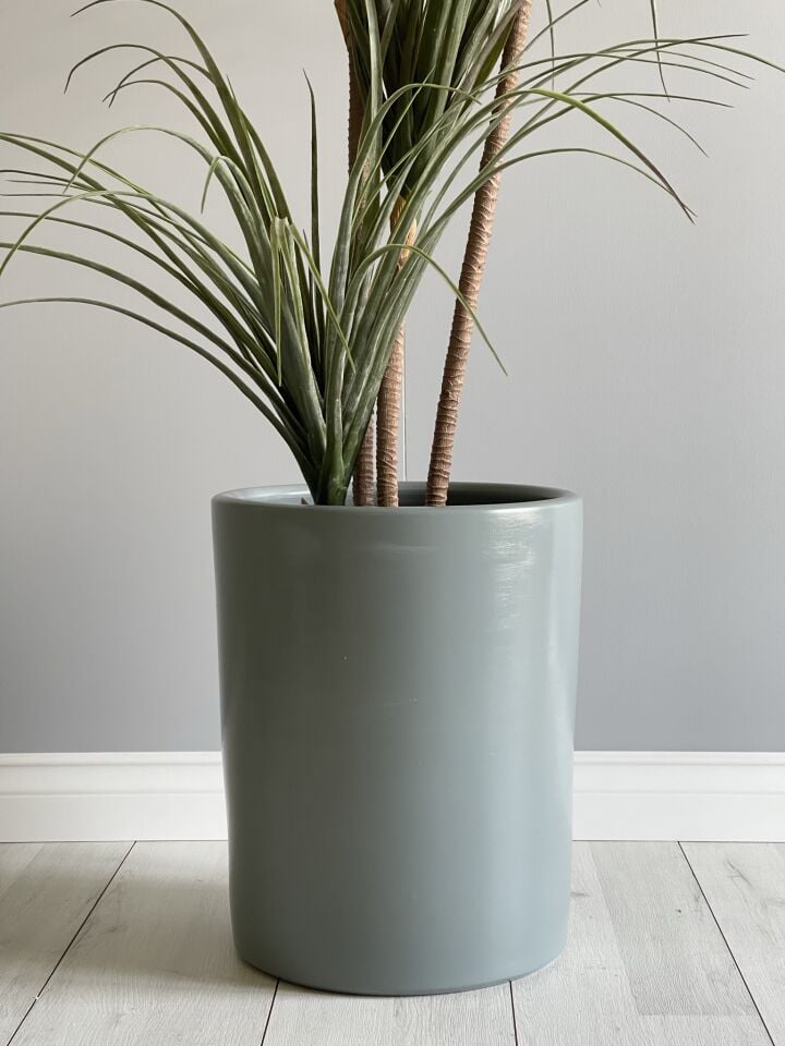 Silindir Saksı Tabaklı -Füme