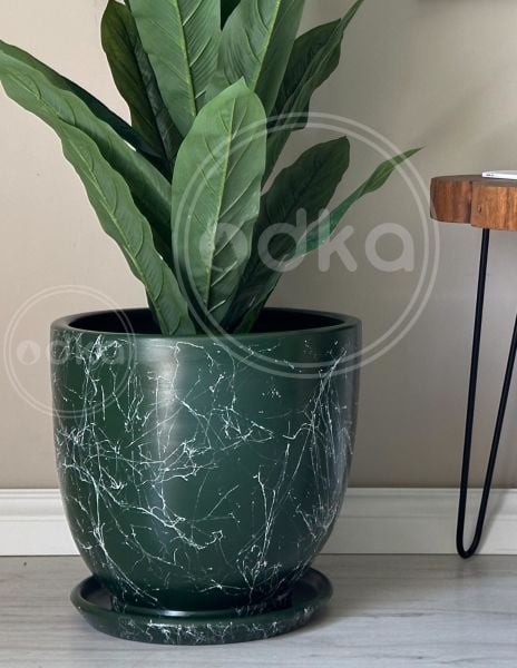 60 Litre Büyük Boy Klasik Saksı Tabaklı Yükseklik 46cm Çap 46cm