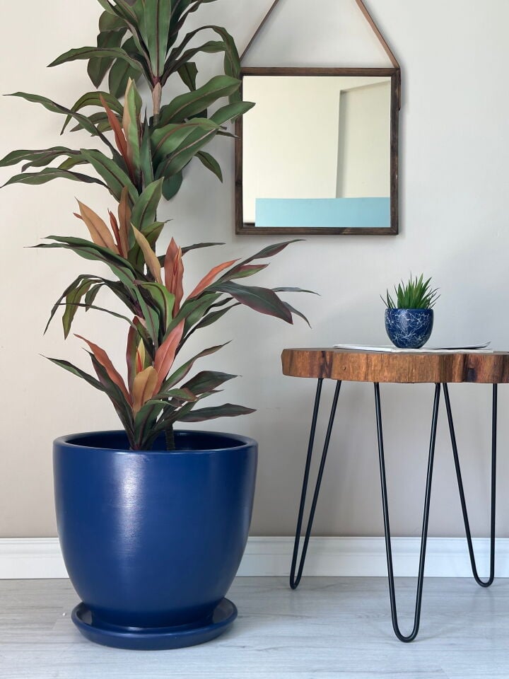 Klasik Saksı Tabaklı Yükseklik 38cm Çap 40cm