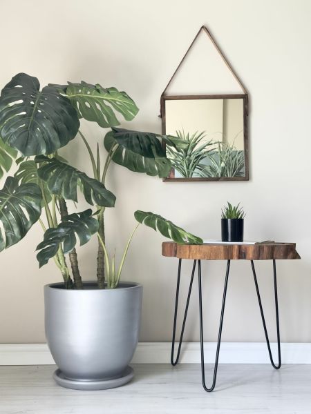 Klasik Saksı Tabaklı Yükseklik 38cm Çap 40cm Gümüş
