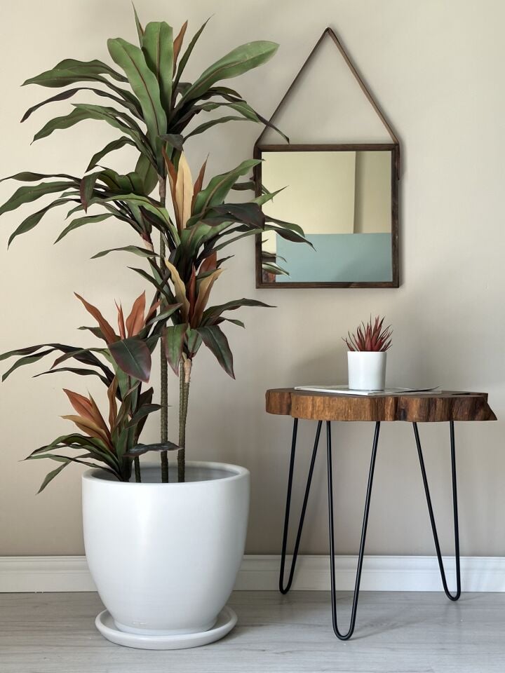 Klasik Saksı Tabaklı Yükseklik 38cm Çap 40cm