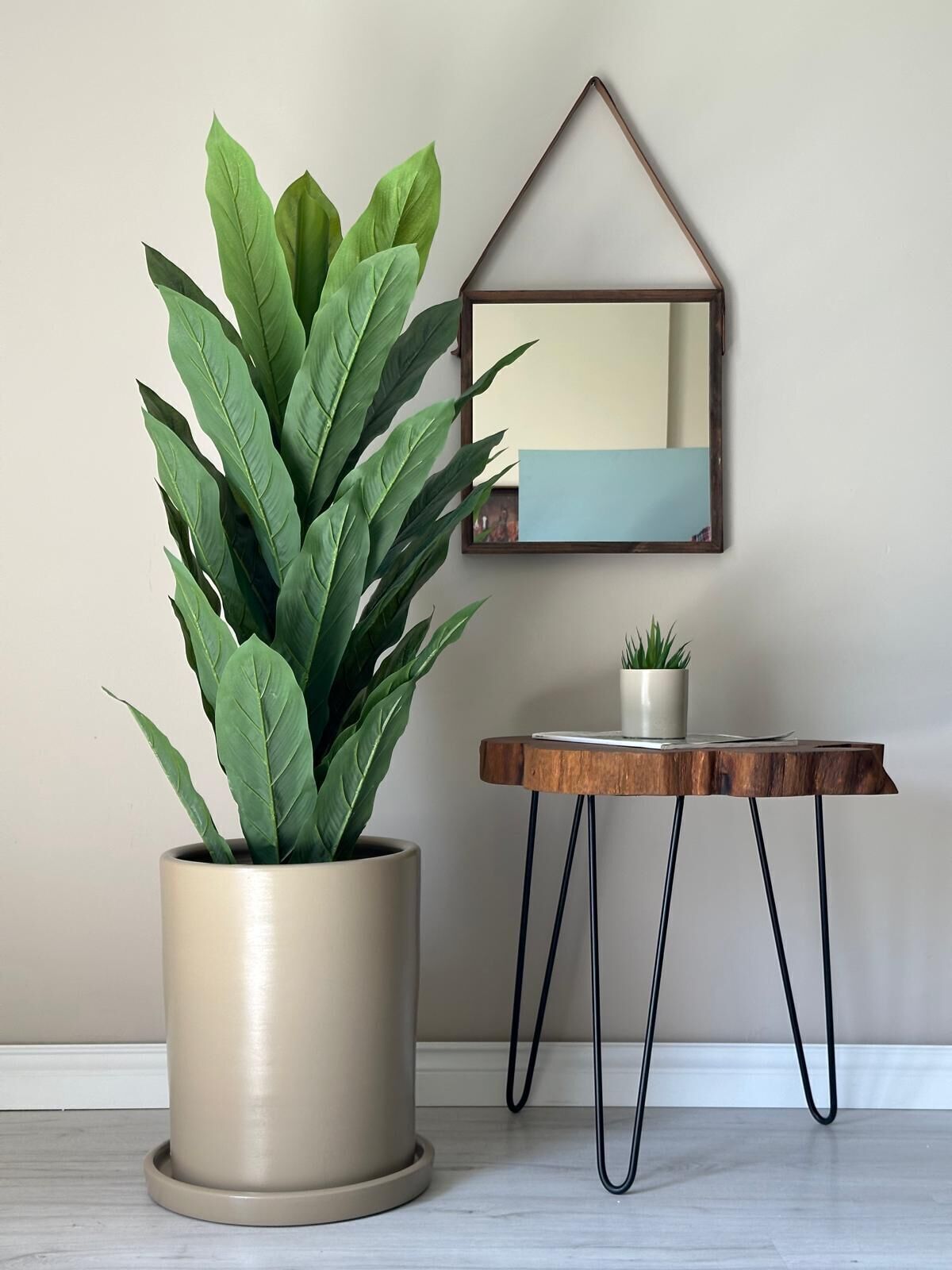 Silindir Saksı Tabaklı Yükseklik 25cm Çap 20cm