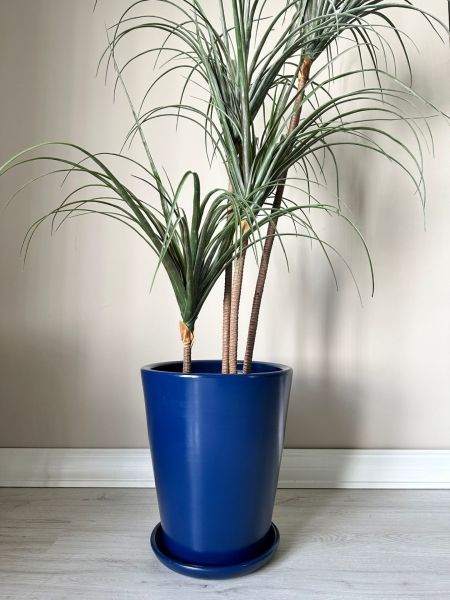 40 Litre Uzun Konik Saksı Tabaklı Yükseklik:40cmX Çap:40cm