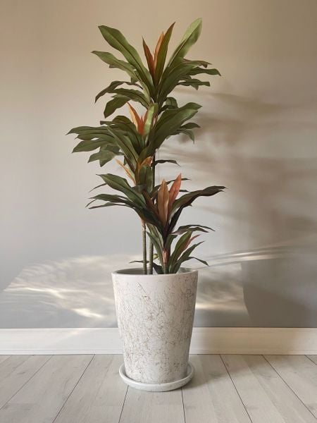 40 Litre Uzun Konik Saksı Tabaklı Yükseklik:40cmX Çap:40cm