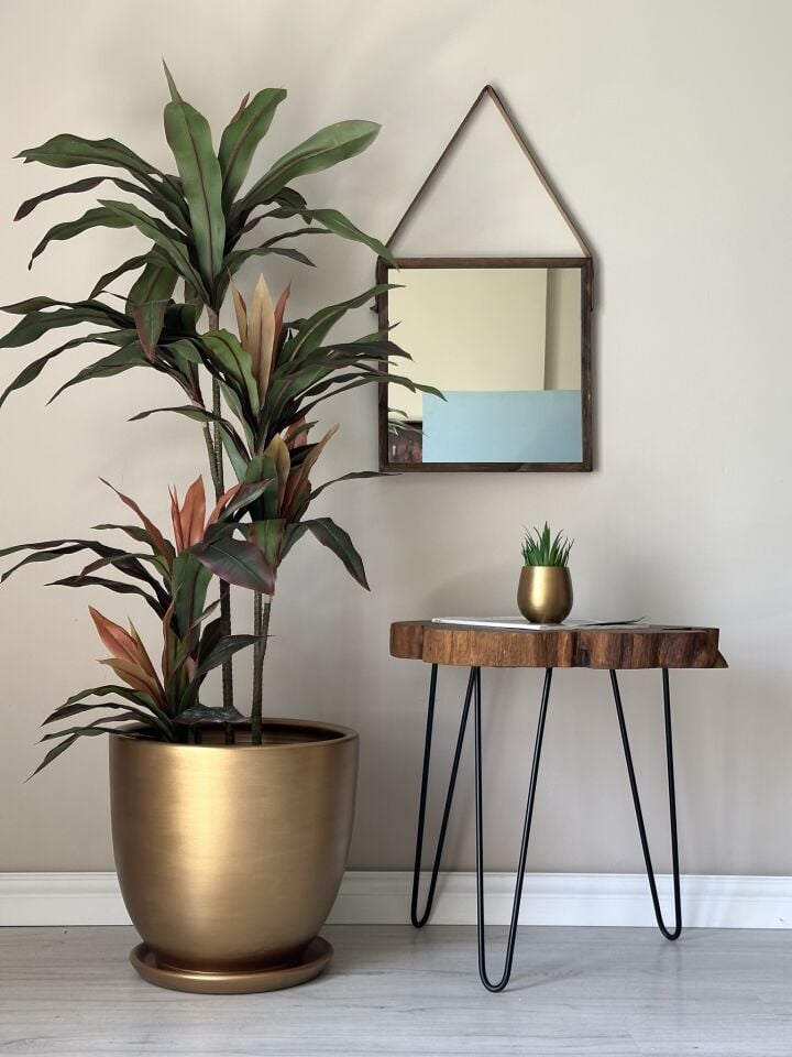 Klasik Saksı Tabaklı Yükseklik 38cm Çap 40cm