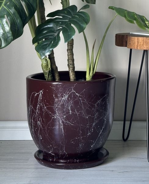 10 Lt Saksı Klasik Saksı Tabaklı Yükseklik 23cm Çap 25cm