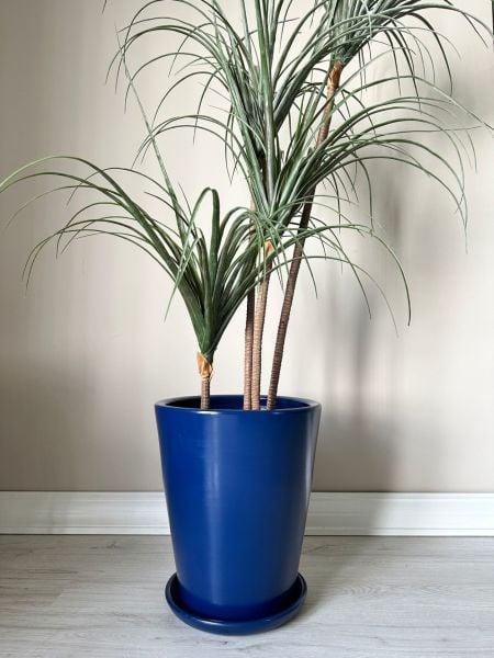 40 Litre Uzun Konik Saksı Tabaklı Yükseklik:40cmX Çap:40cm