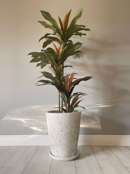 40 Litre Uzun Konik Saksı Tabaklı Yükseklik:40cmX Çap:40cm