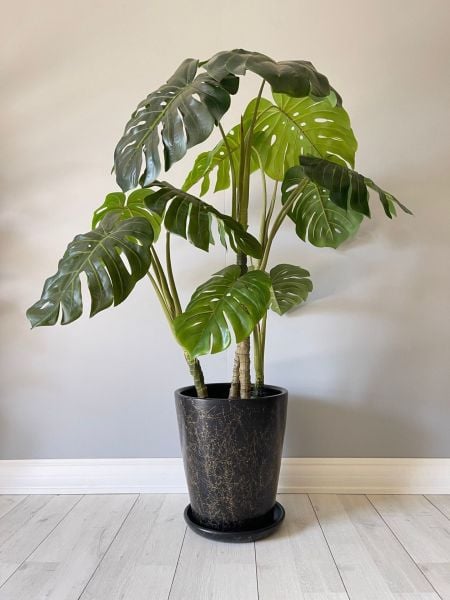 40 Litre Uzun Konik Saksı Tabaklı Yükseklik:40cmX Çap:40cm