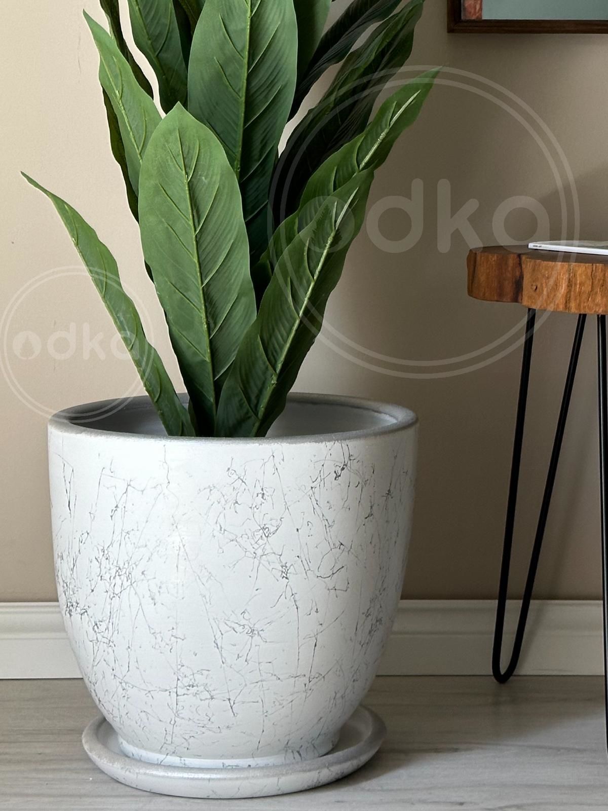 60 Litre Büyük Boy Klasik Saksı Tabaklı Yükseklik 46cm Çap 46cm