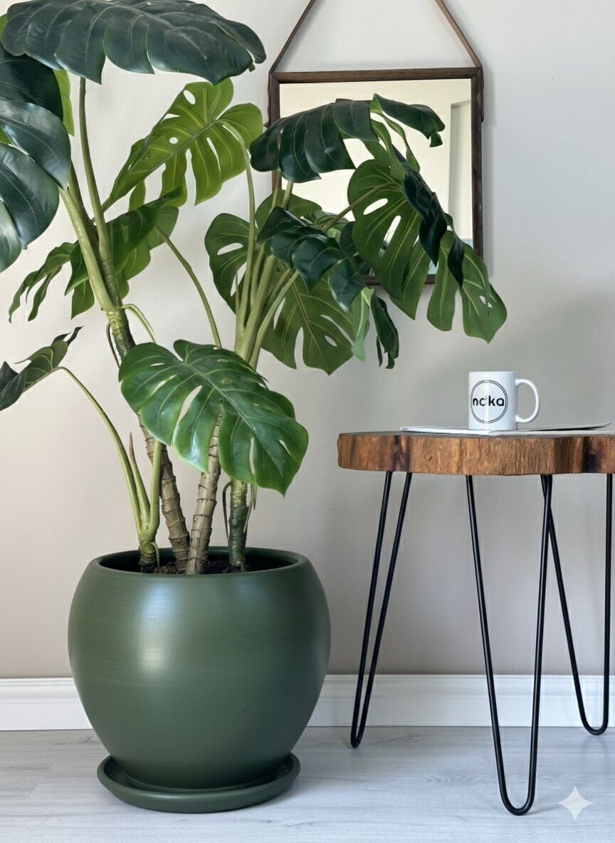 Küre Saksı Tabaklı -Koyu Yeşil