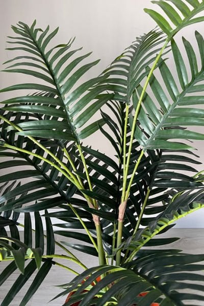 Yapay Bitki Areka Palmiye Ağacı Metal Saksılı Antrasit Gold