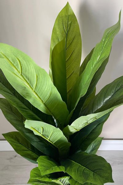 Yapay Bitki Difenbahya Ağacı 130cm Metal Saksılı Antrasit Gold