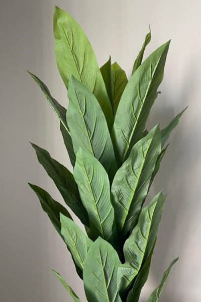 Yapay Bitki Difenbahya Ağacı 130cm Metal Saksılı Antrasit Gold