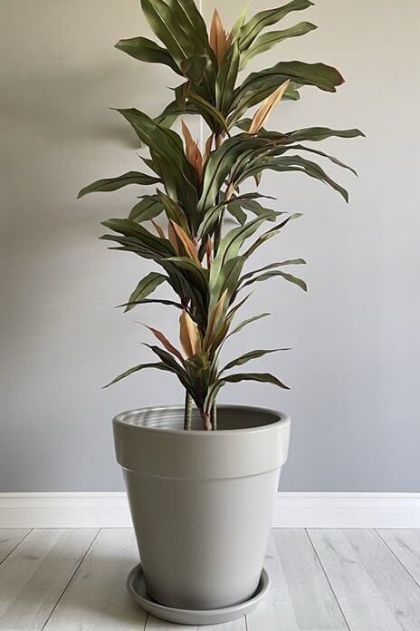 Kalın Dudaklı Konik Saksı Tabaklı Yükseklik:30cm Çap:32cm Granit