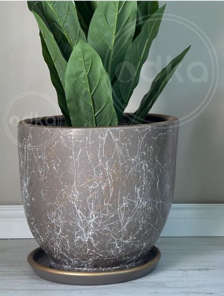 10 Lt Saksı Klasik Saksı Tabaklı Yükseklik 23cm Çap 25cm