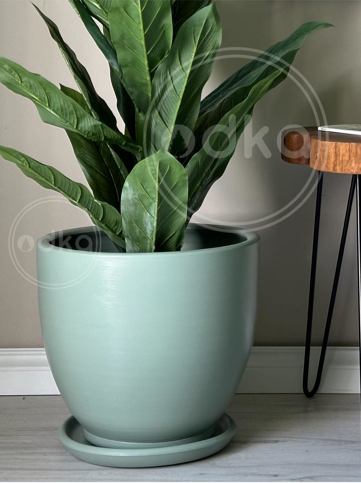 60 Litre Büyük Boy Klasik Saksı Tabaklı Yükseklik 46cm Çap 46cm