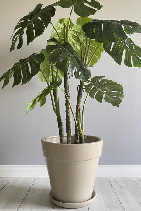 Kalın Dudaklı Konik Saksı Tabaklı Yükseklik:30cm Çap:32cm Taş