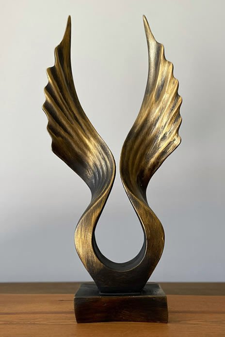 Dekoratif Soyut Melek Kanadı Siyah-Gold Renk