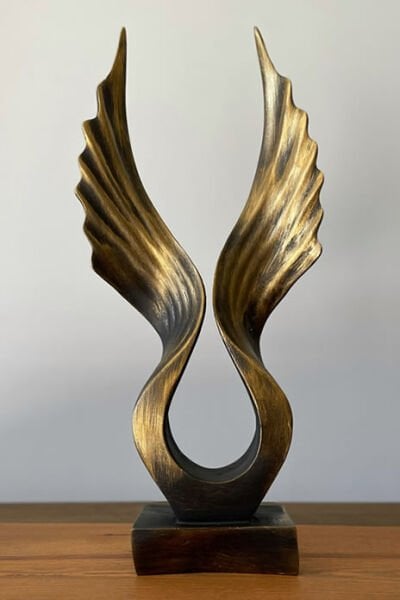 Dekoratif Soyut Melek Kanadı Siyah-Gold Renk