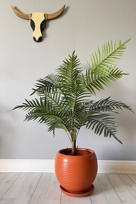 Küre Saksı Çizgili- Kiremit