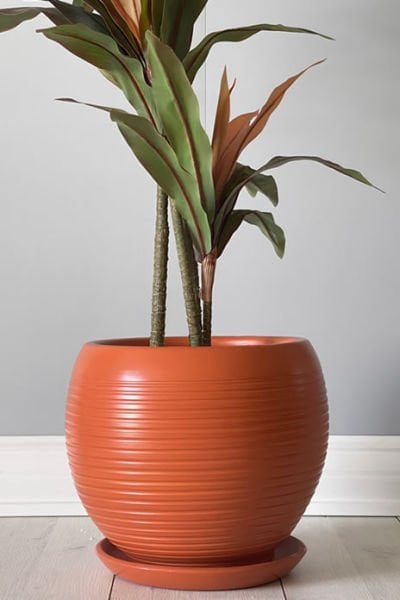 Küre Saksı Çizgili- Kiremit