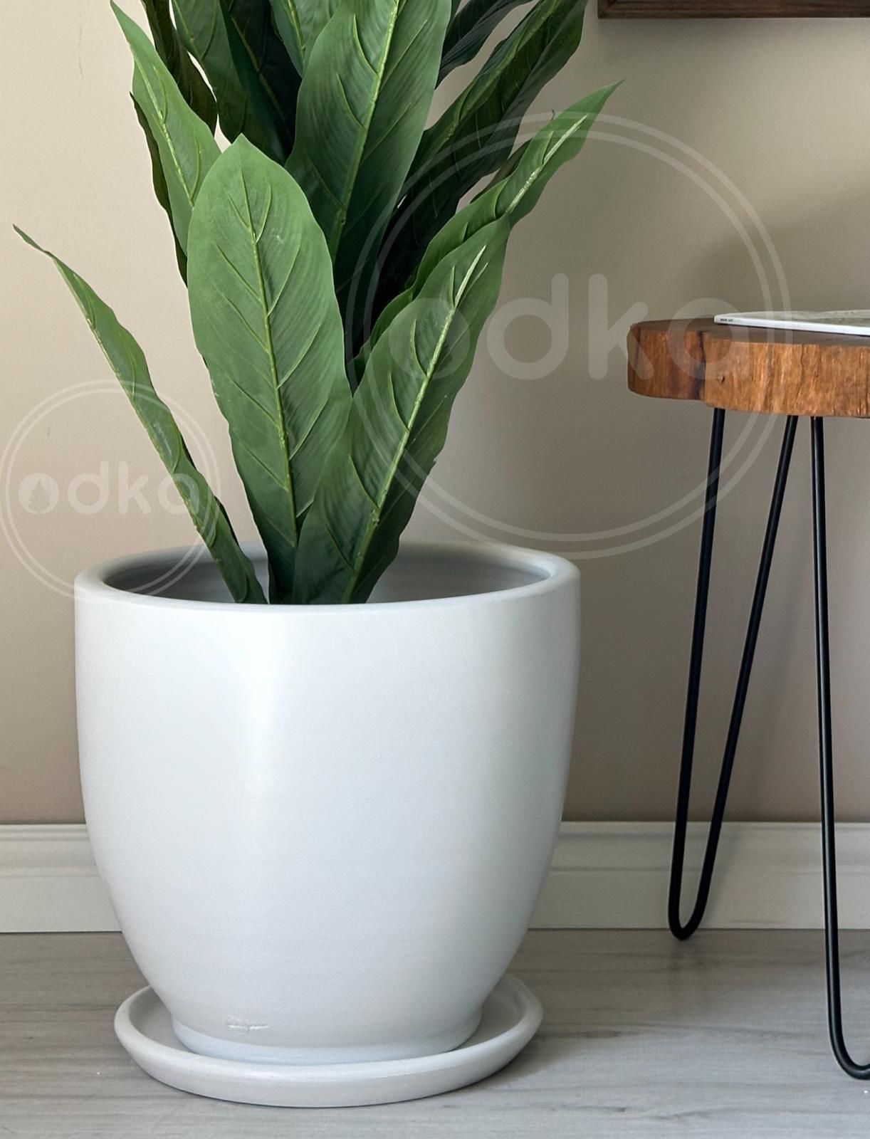 60 Litre Büyük Boy Klasik Saksı Tabaklı Yükseklik 46cm Çap 46cm