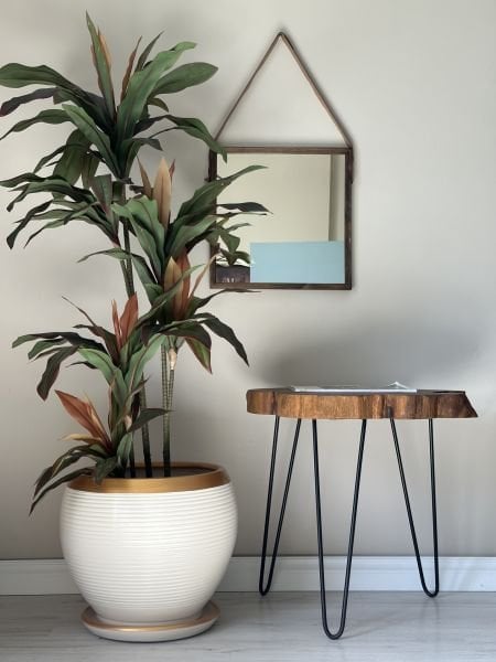 Küre Saksı-Çizgili Ekru Gold