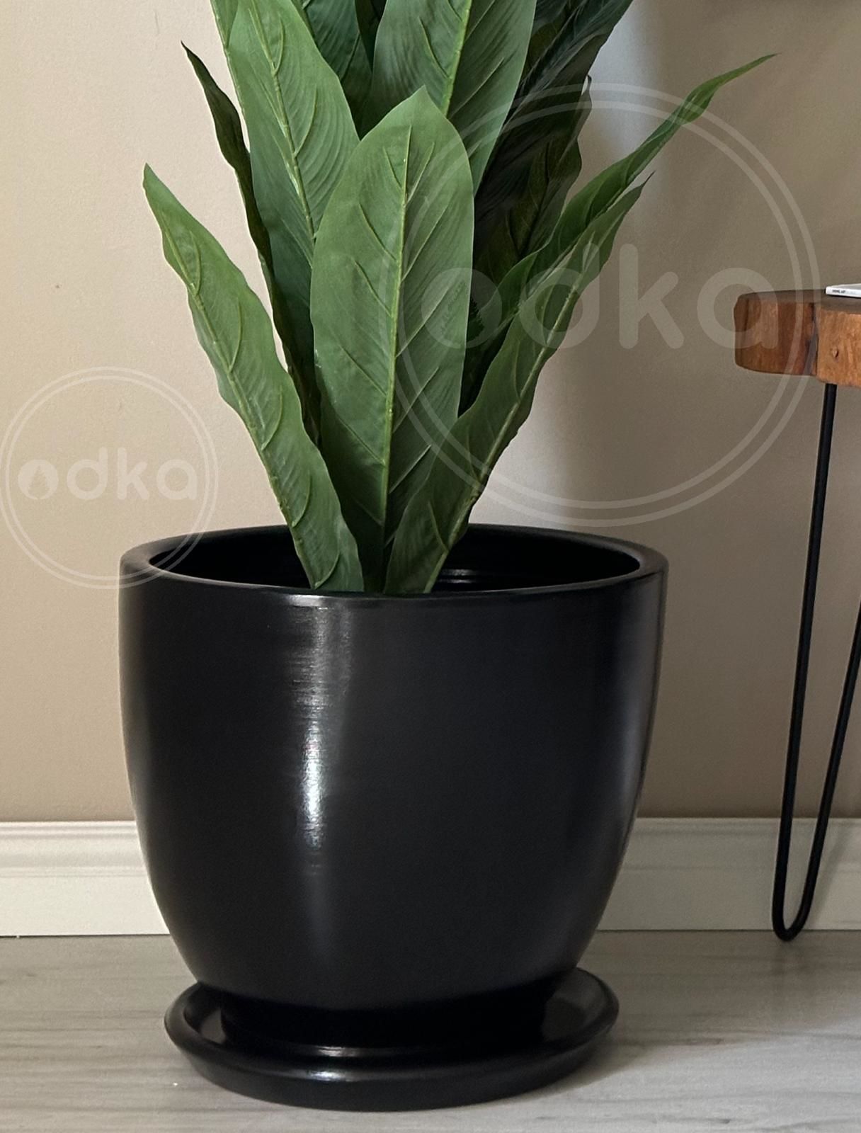 40 Litre Büyük Boy Klasik Saksı Tabaklı Yükseklik 38cm Çap 40cm