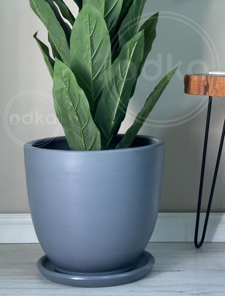 60 Litre Büyük Boy Klasik Saksı Tabaklı Yükseklik 46cm Çap 46cm