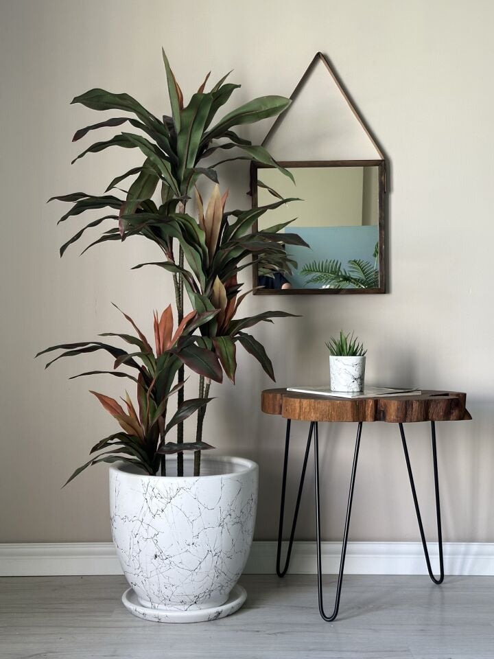 Mia Seri Klasik Saksı Tabaklı Yükseklik 38cm Çap 40cm