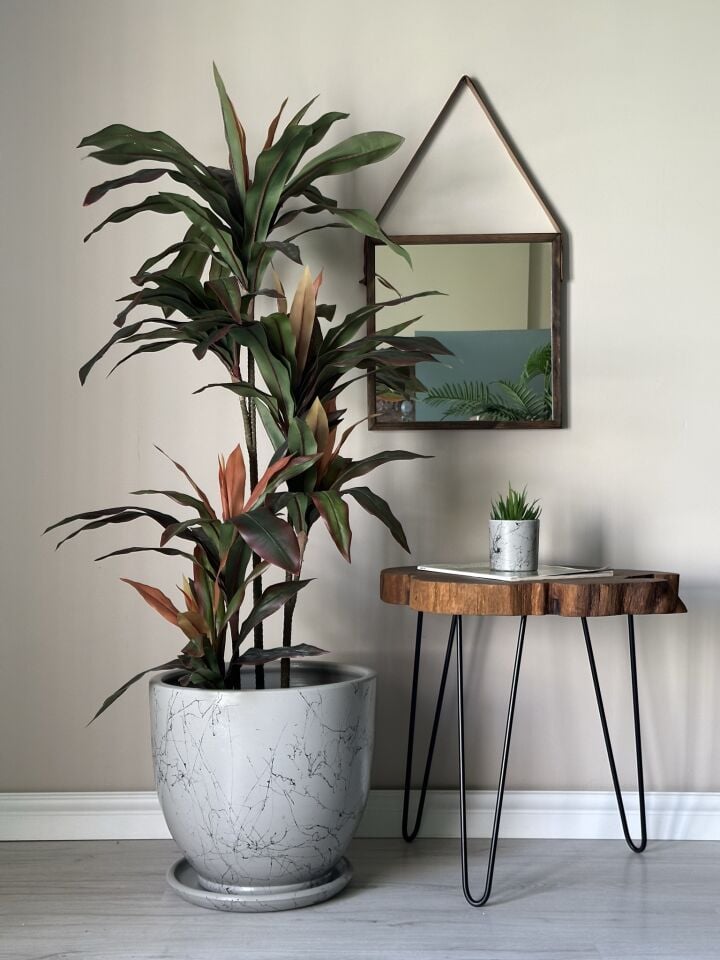 Mia Seri Klasik Saksı Tabaklı Yükseklik 38cm Çap 40cm