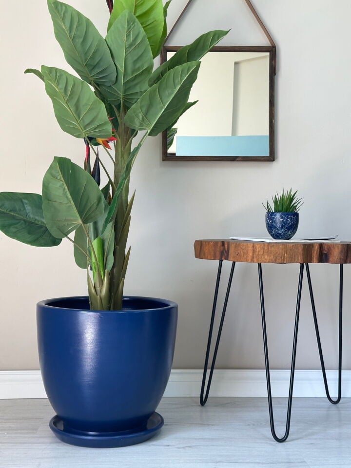 Klasik Saksı Tabaklı-Gece Mavisi