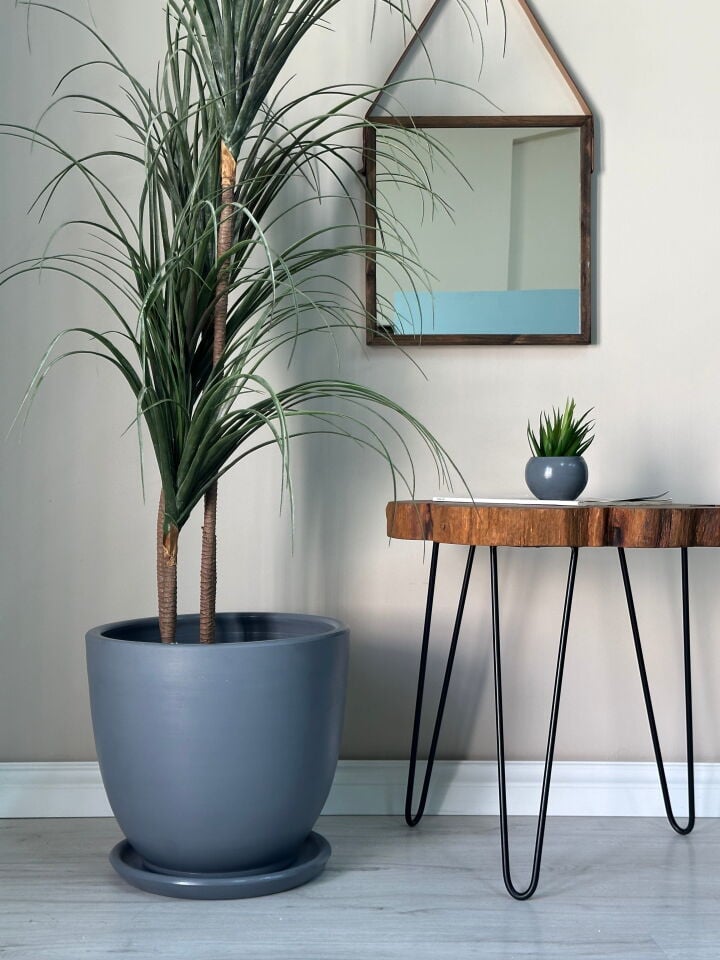 Klasik Saksı Tabaklı-Koyu Füme