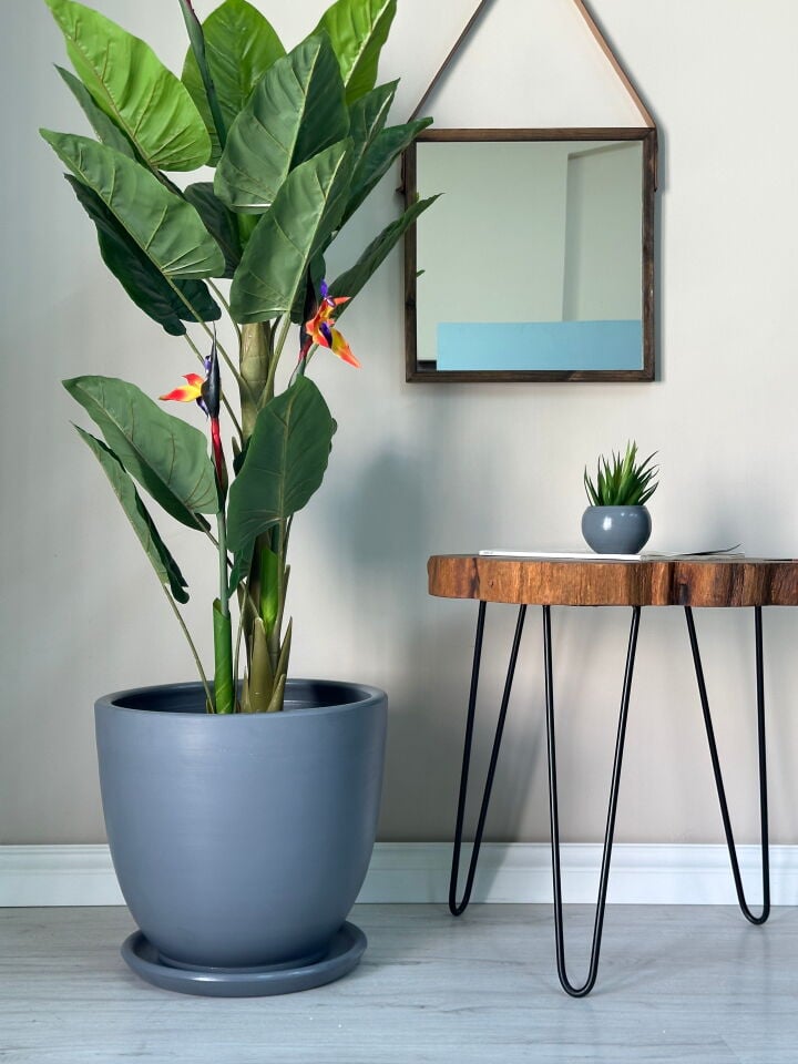 Klasik Saksı Tabaklı-Koyu Füme