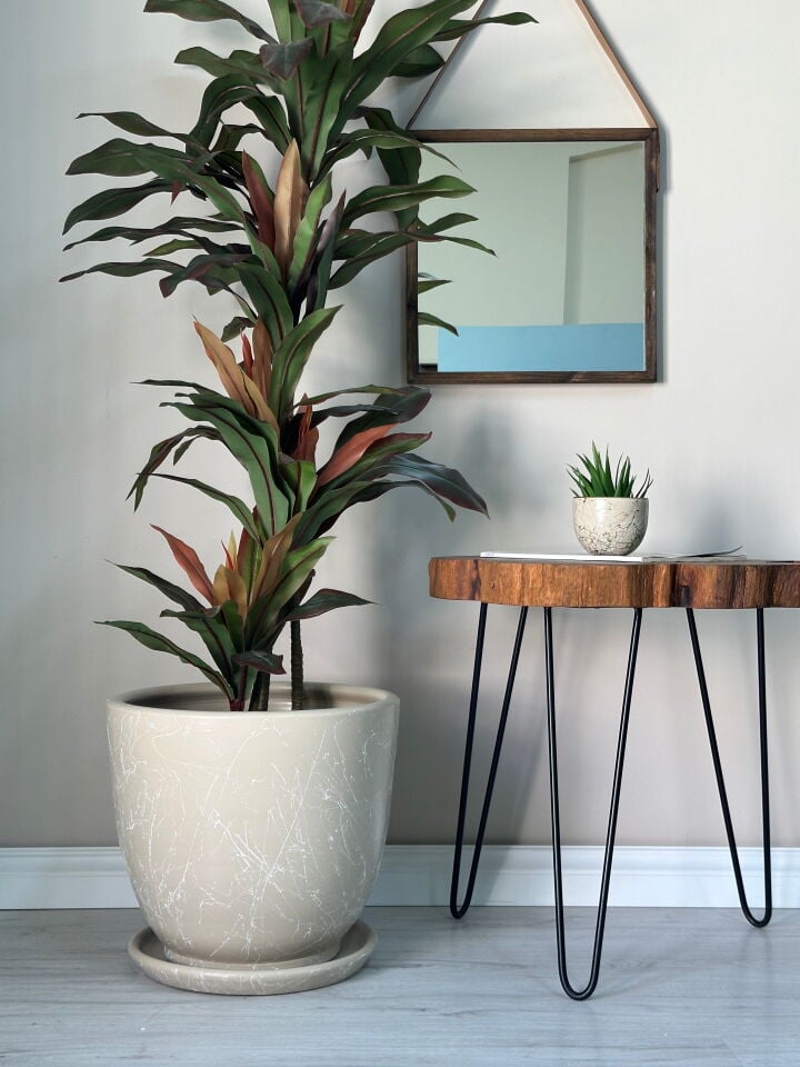 Mia Seri Klasik Saksı Tabaklı Yükseklik 38cm Çap 40cm