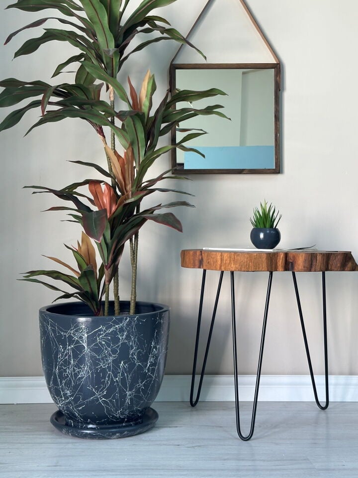 Mia Seri Klasik Saksı Tabaklı Yükseklik 38cm Çap 40cm