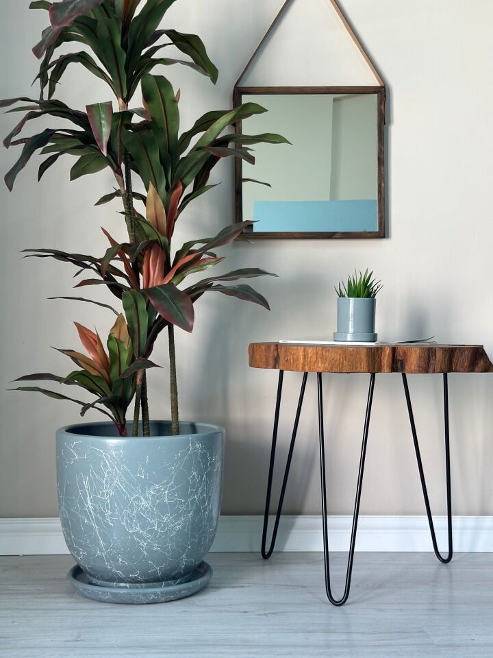 Mia Seri Klasik Saksı Tabaklı Yükseklik 38cm Çap 40cm