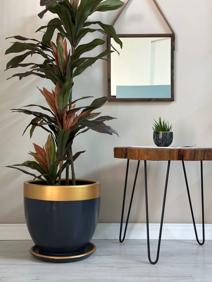 Klasik Saksı Tabaklı-Antrasit Gold