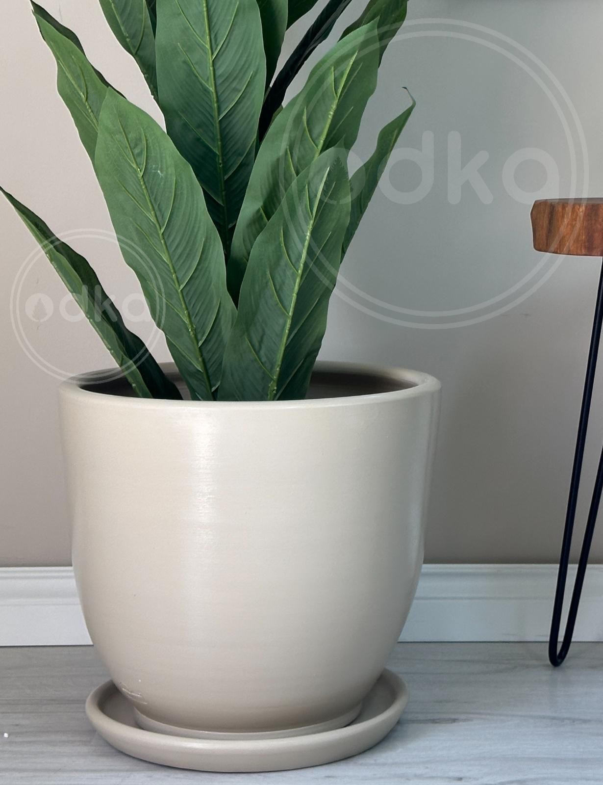 60 Litre Büyük Boy Klasik Saksı Tabaklı Yükseklik 46cm Çap 46cm