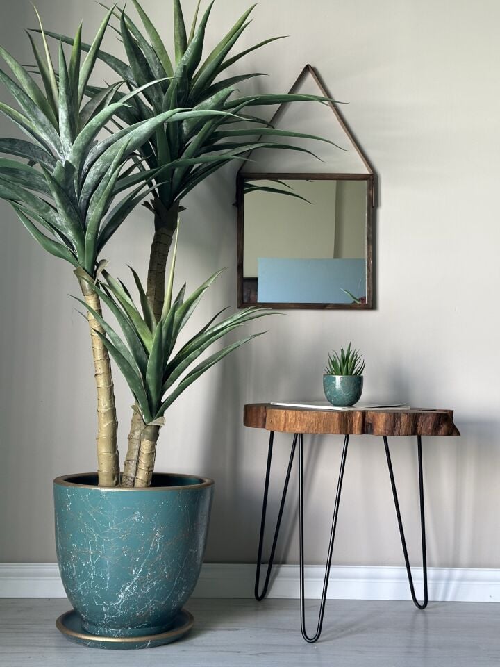 Klasik Saksı Tabaklı Lily Seri- Zümrüt Beyaz Gold