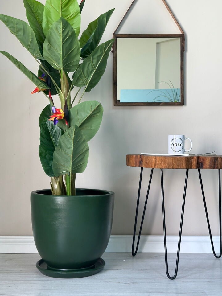 Klasik Saksı Tabaklı-Koyu Yeşil