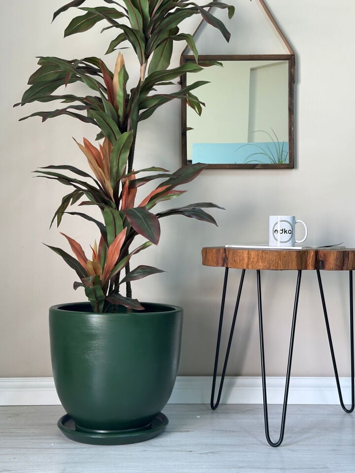 Klasik Saksı Tabaklı-Koyu Yeşil