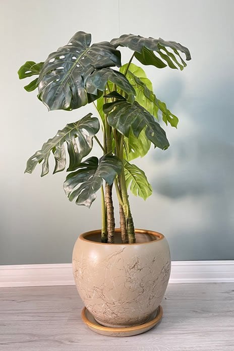 Küre Saksı Tabaklı Lily- Taş Beyaz Gold