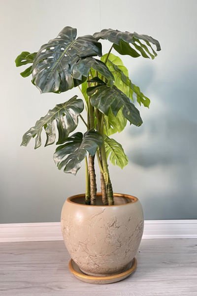 Küre Saksı Lily- Taş Beyaz Gold