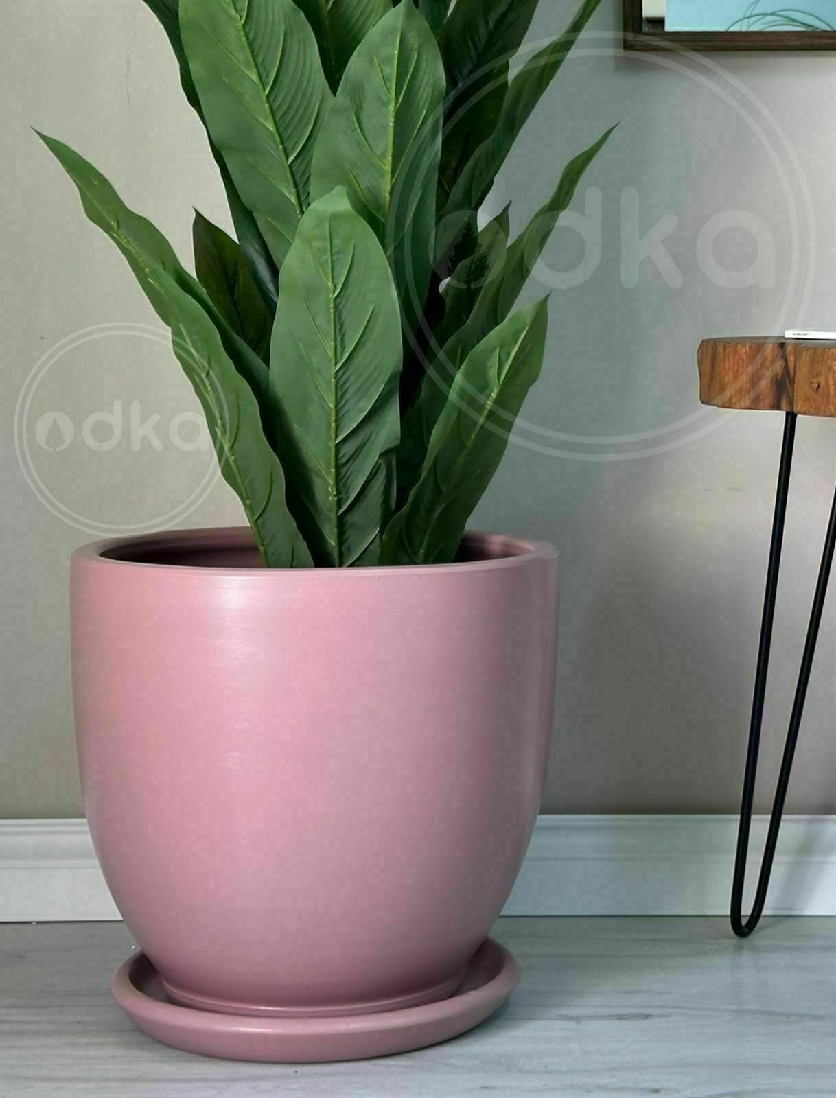 10 Lt Saksı Klasik Saksı Tabaklı Yükseklik 23cm Çap 25cm Pembe